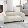 Pet sofa with backrest and armrests, modern rectangular pet sofa suitable for small and medium dogs, soft cushion comfortable dog sofa,--BEIGE