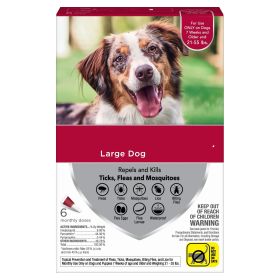 Vet-Recommended Flea; Tick & Mosquito Prevention for Large Dogs 21-55 lbs; 6 Monthly Treatments